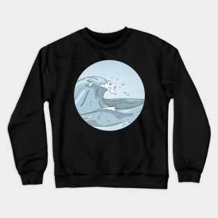 The Great Water Wave Of Kanagawa In Ocean Aesthetic Japanese Crewneck Sweatshirt